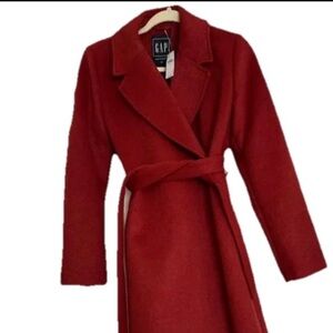 Gap Maternity Red Wool Belted Wrap Coat  NWT! XS Xtra-Small